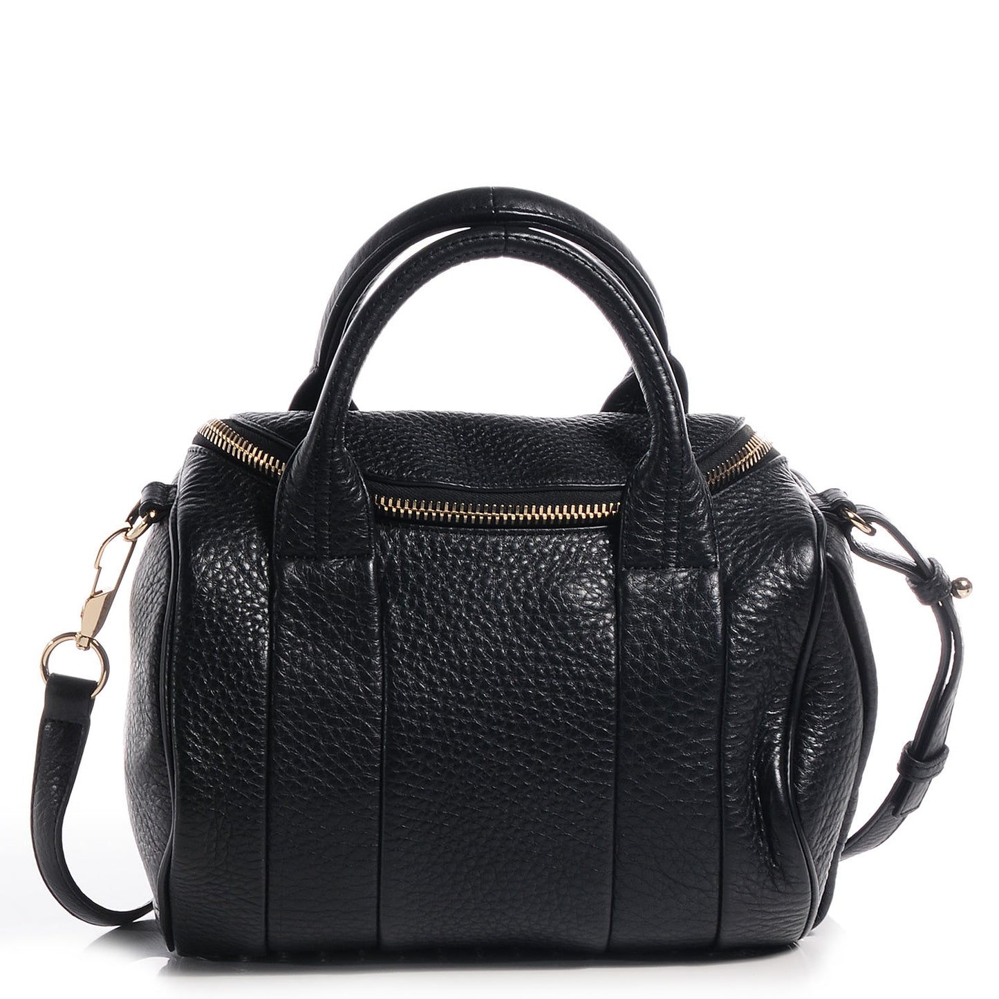 Pebbled Leather Rockie Black w Pale Gold Hardware