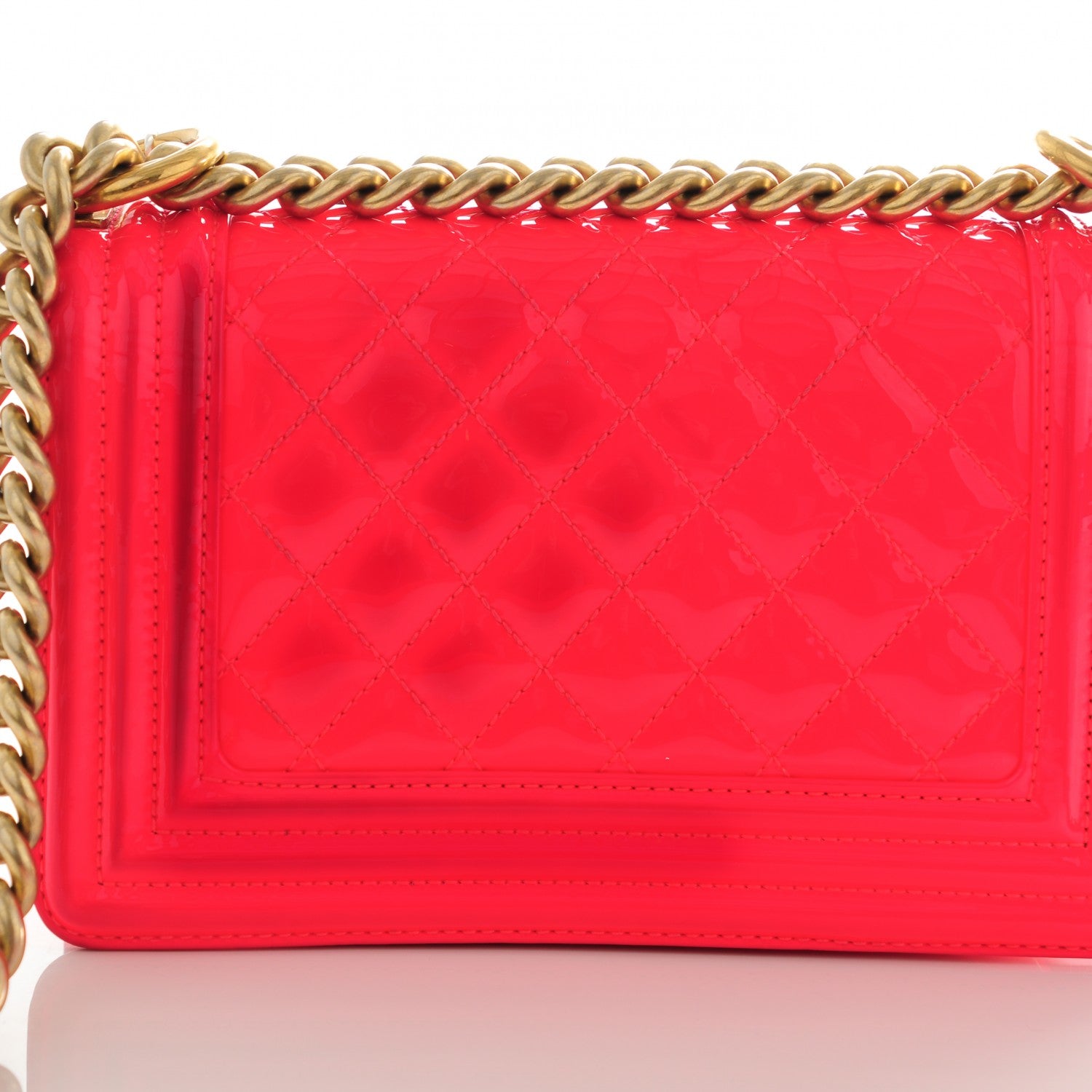 Chanel Patent Calfskin Quilted Small Boy Flap Pink 9 of 9