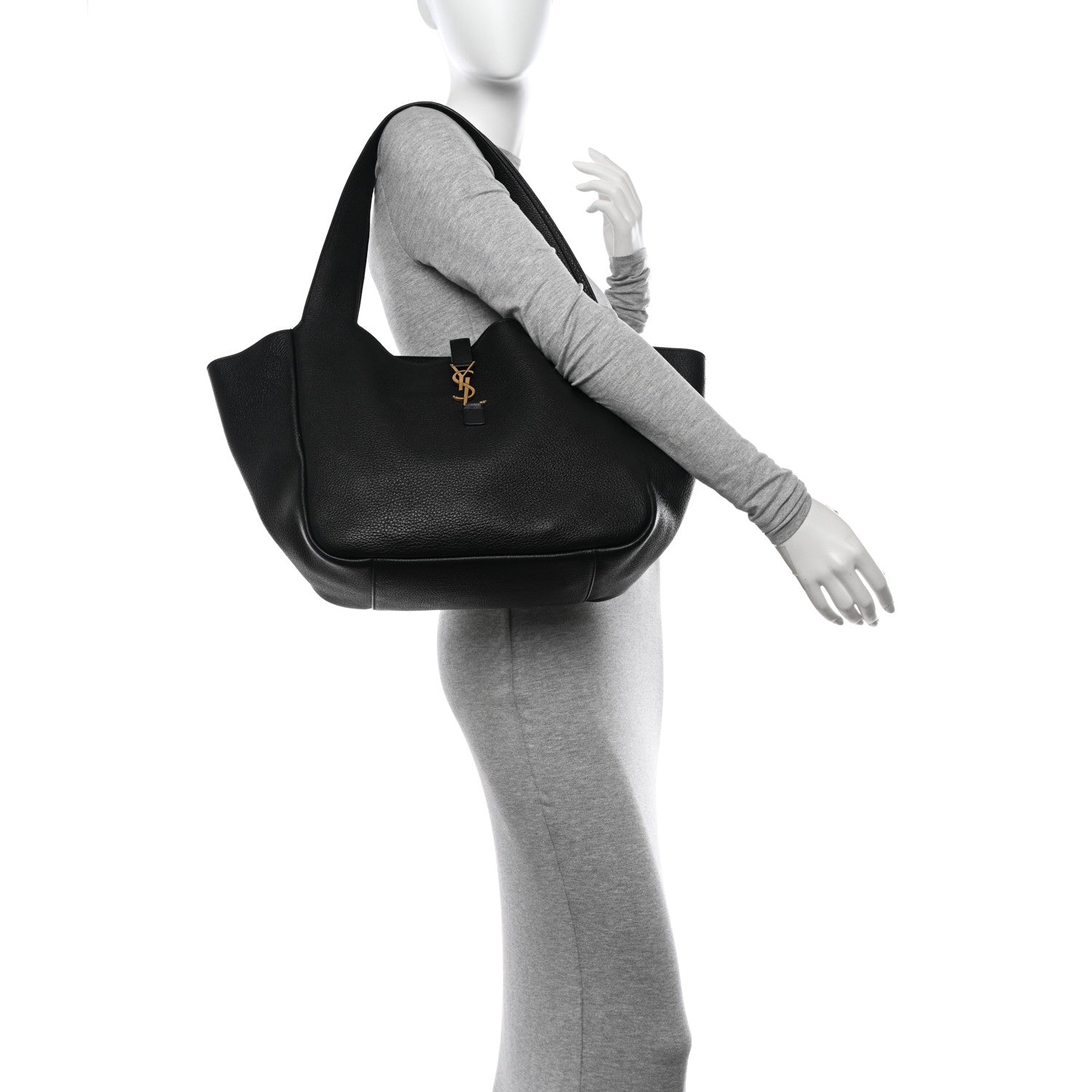 Saint Laurent Grained Deerskin Bea Tote Black 2 of 10