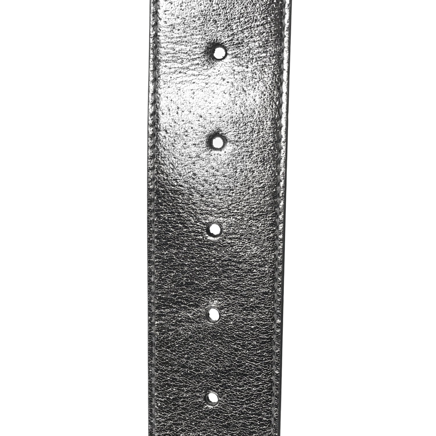 Gucci Metallic Textured Dollar Calfskin Double G 40mm Belt 85 34 Silver 5 of 5