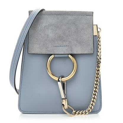 Chloe Suede Calfskin Mini Faye Bracelet Bag Washed Blue 1 of 9