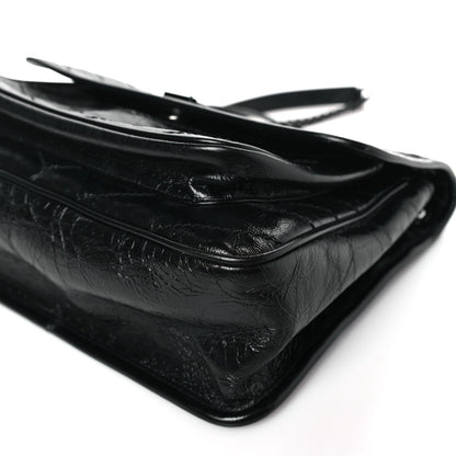 Saint Laurent Crinkled Calfskin Matelasse Monogram Medium Niki Chain Satchel Black 9 of 9