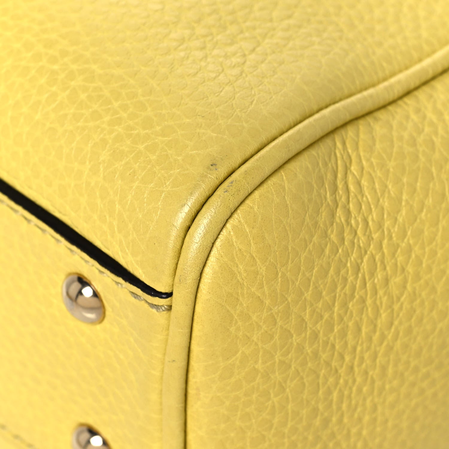 Gucci Calfskin Mini Bamboo Shopper Tote Yellow 9 of 11