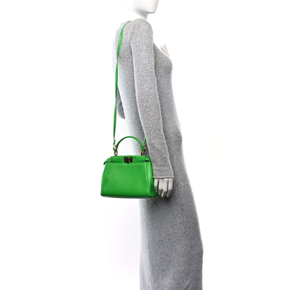 Fendi Nappa Mini Peekaboo Iconic Satchel Tomatillo 2 of 16