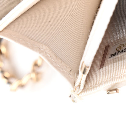Chanel Caviar Quilted Mini Wallet On Chain WOC White 9 of 11
