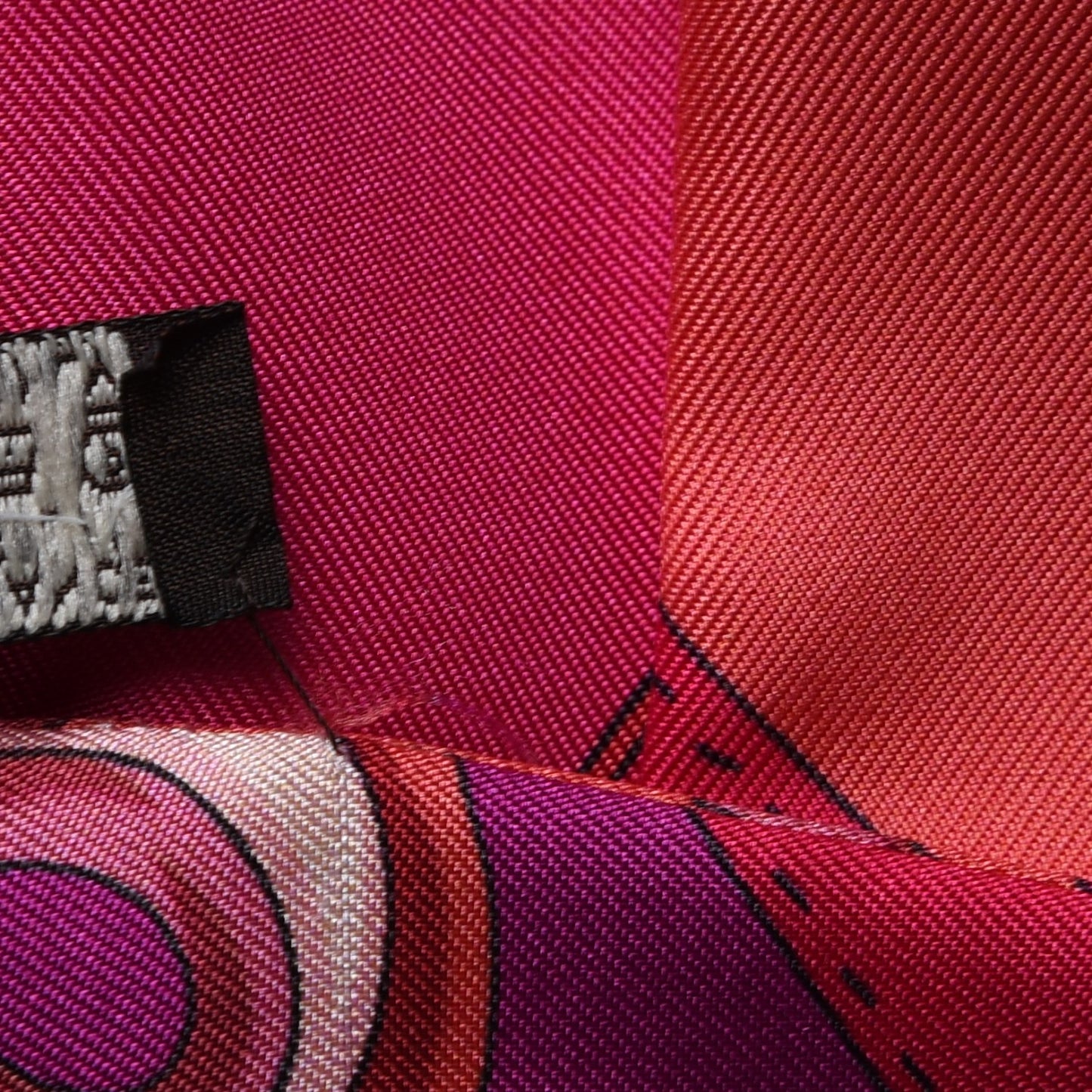 Silk Festival des Amazones Maxi Twilly Fuchsia Rose Indien Corail