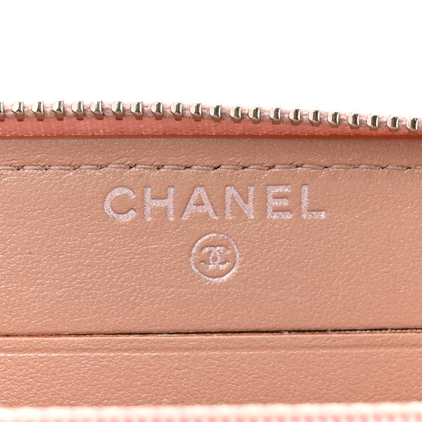 Caviar Camellia Embossed Medium Zip Around Wallet Light Pink