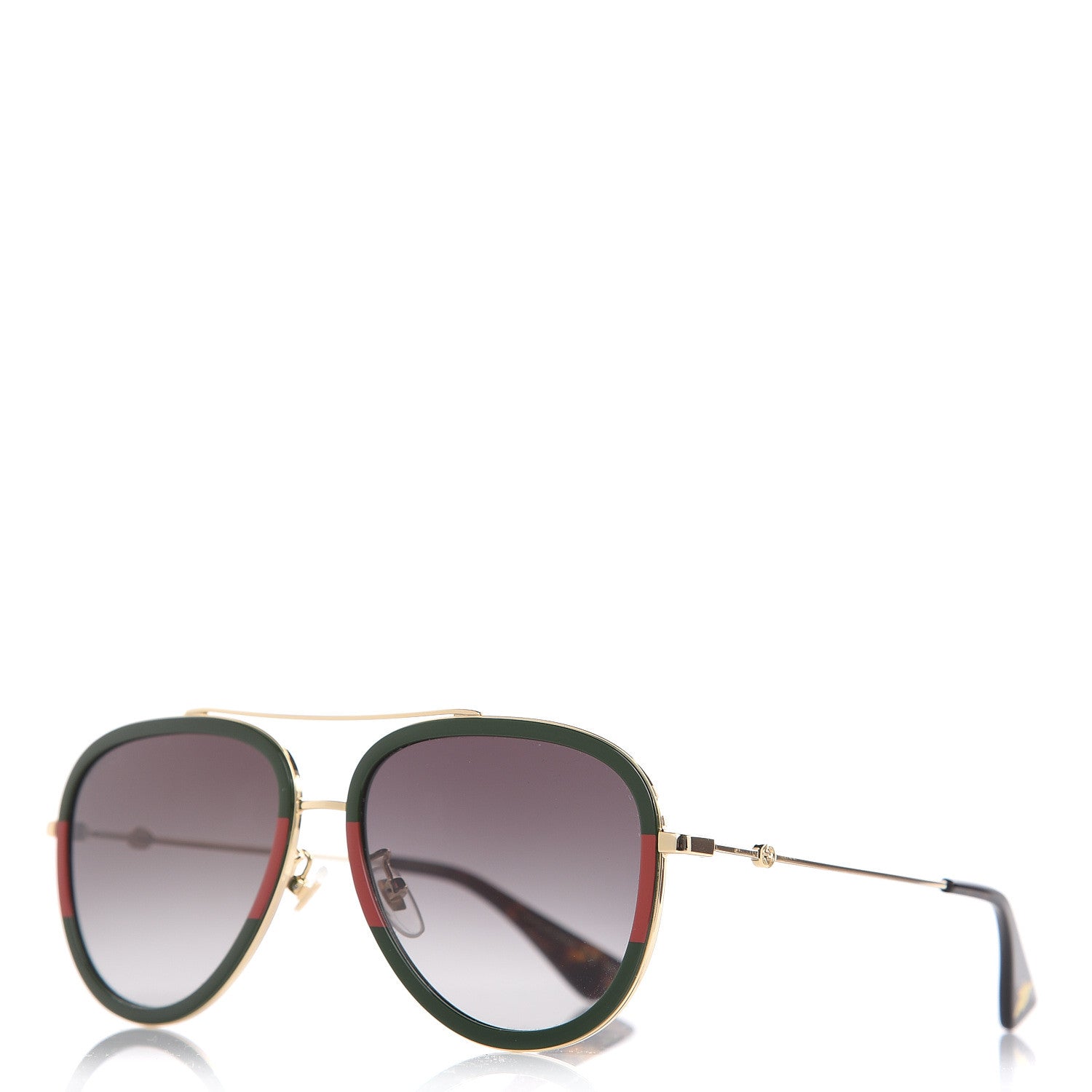 Gucci Web Aviator Sunglasses GG0062S Green Red 1 of 7