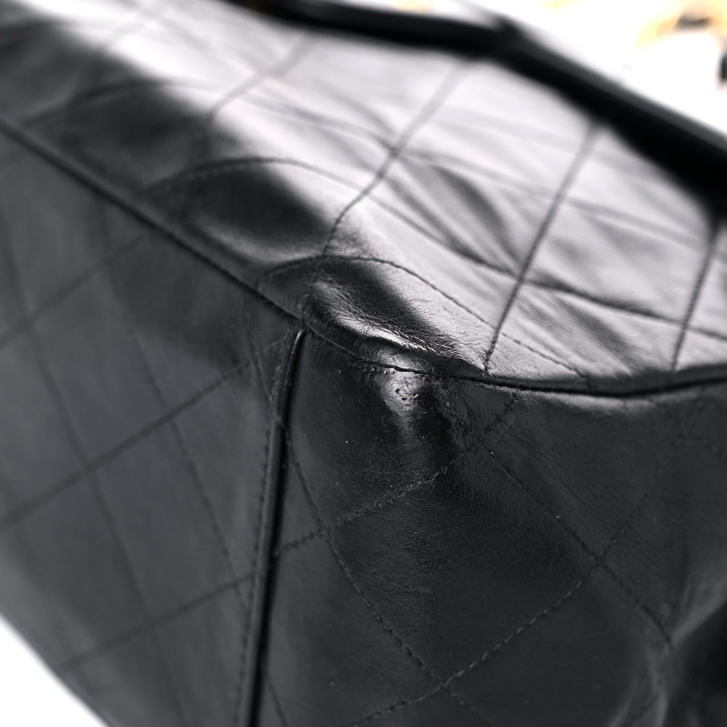 Lambskin Quilted XL Jumbo Single Flap Black