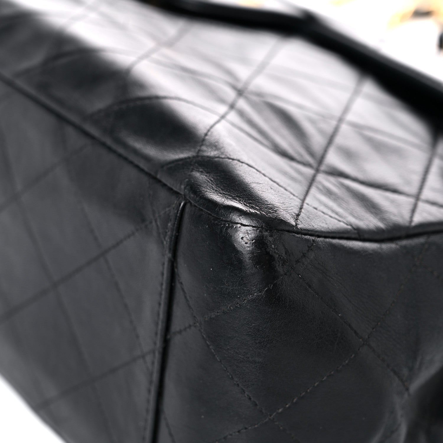 Chanel Lambskin Quilted XL Jumbo Single Flap Black 9 of 33