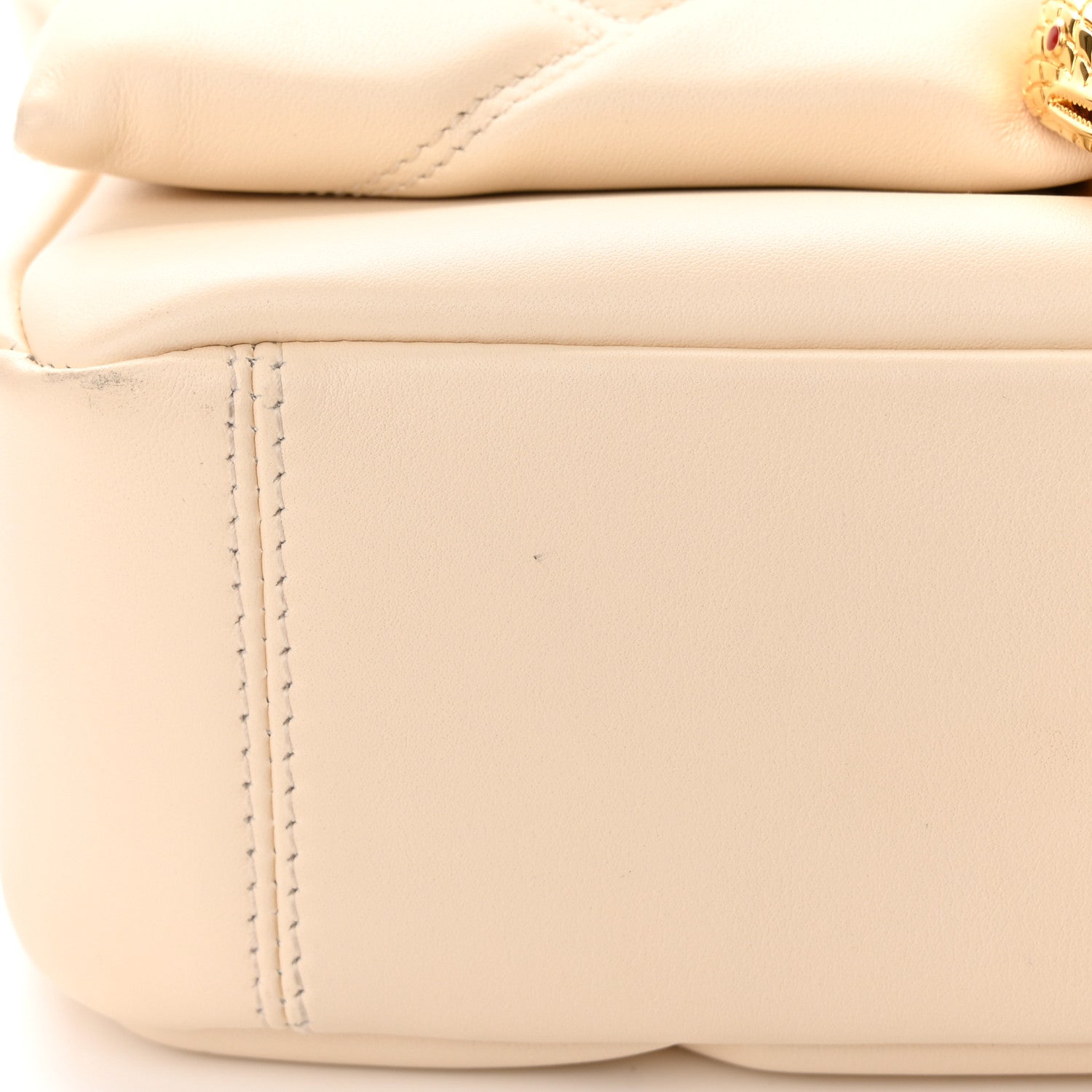 Bulgari Calfskin Matelasse Mini Serpenti Cabochon Crossbody Bag Ivory Opal 16 of 23