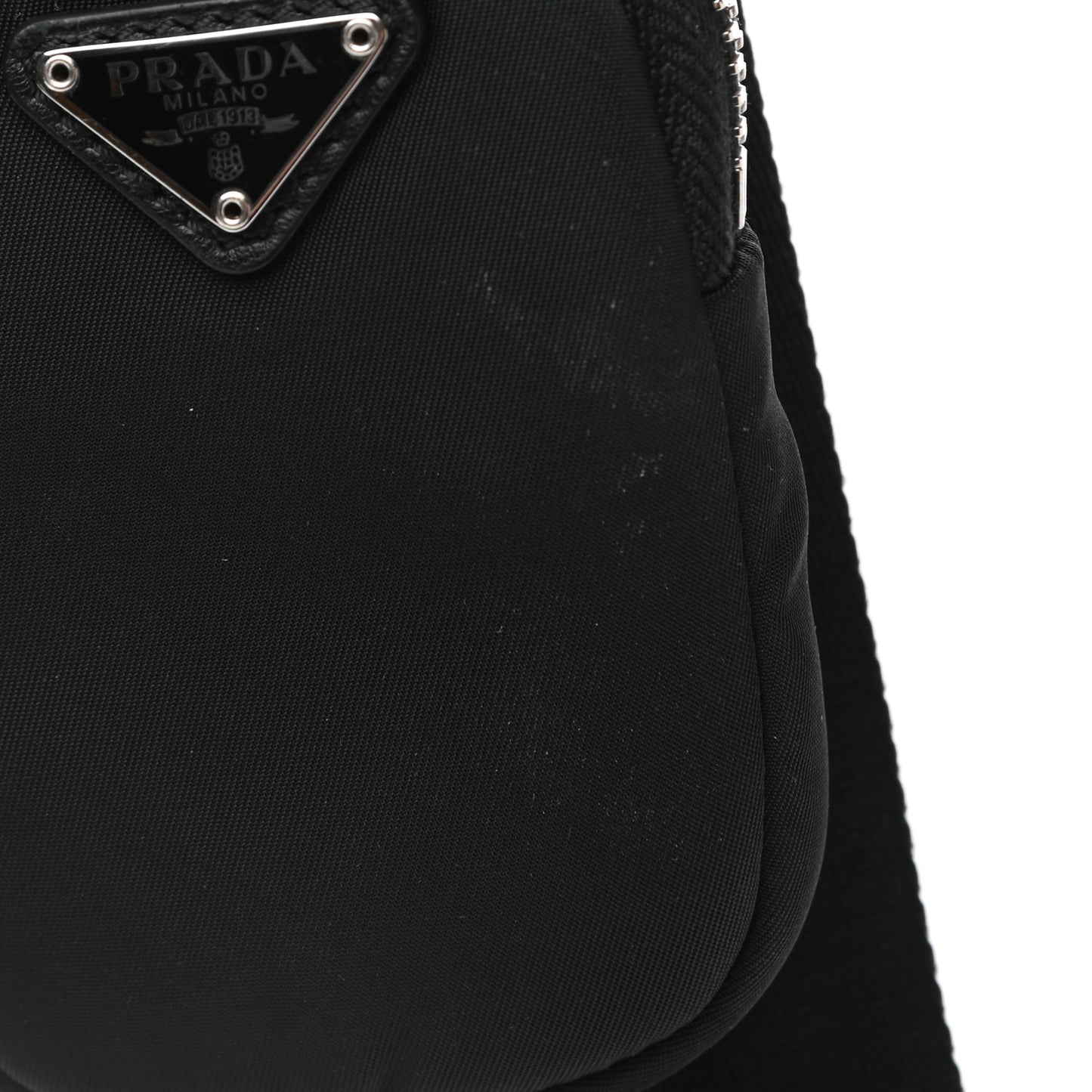 Re-Nylon Quilted Padded Flap Shoulder Bag Black