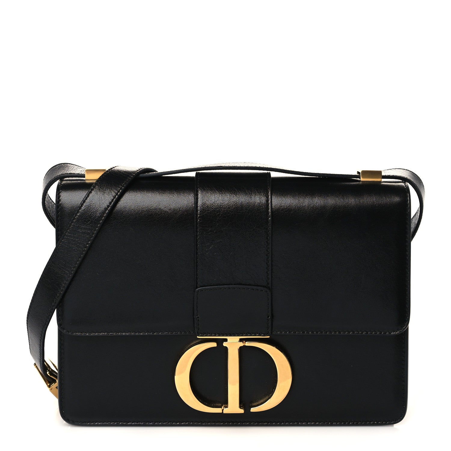 Christian Dior Crinkled Lambskin 30 Montaigne Flap Bag Black 1 of 6