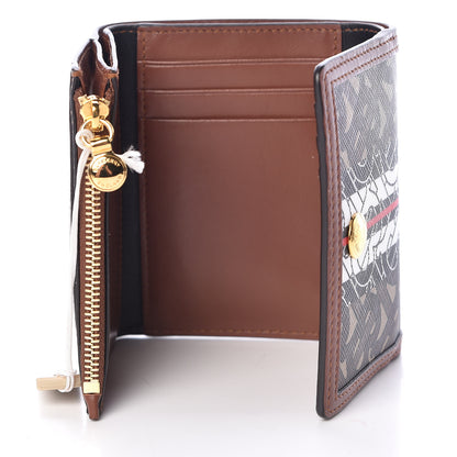 Burberry E-Canvas Monogram Stripe Small Lancaster Folding Wallet Bridle Brown 5 of 8