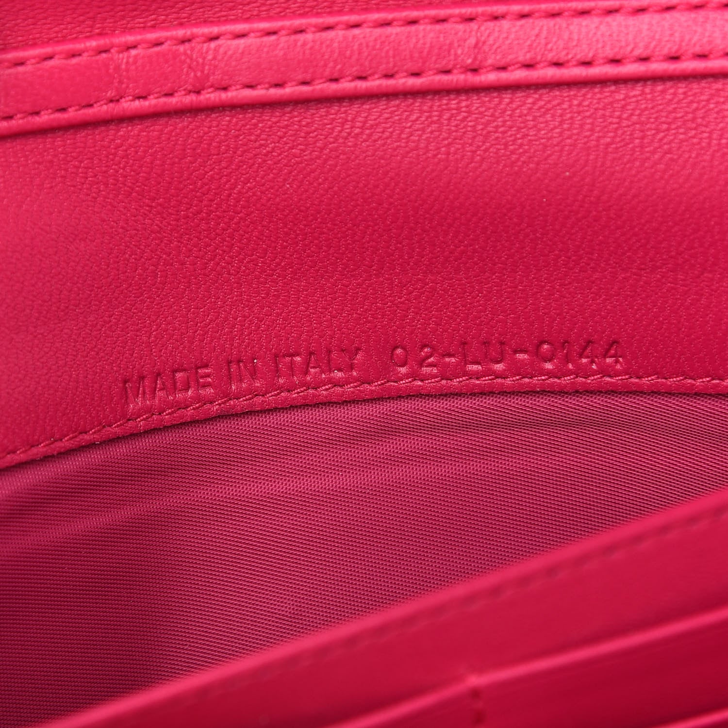 Christian Dior Lambskin Cannage Lady Dior Rendezvous Wallet On Chain Fuchsia 7 of 9
