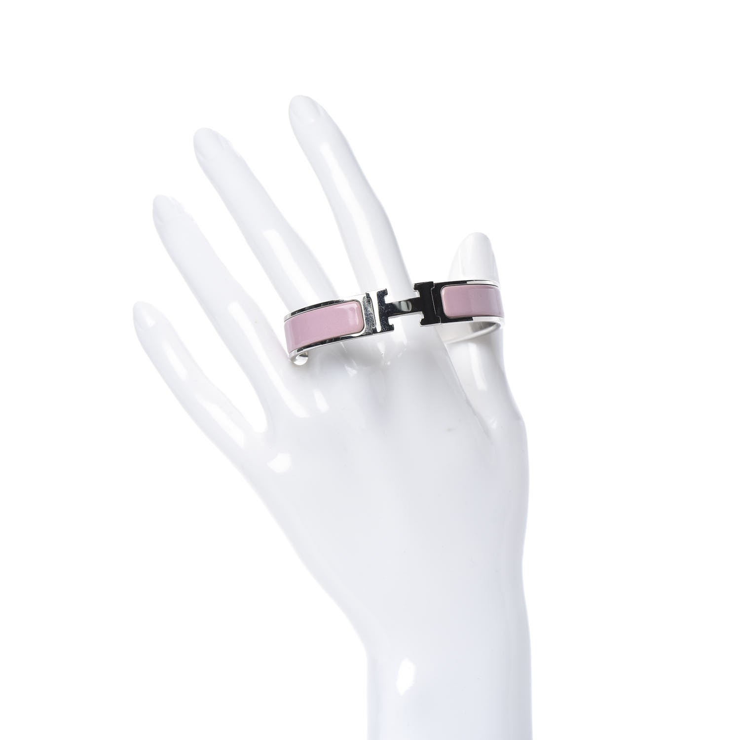 Hermes Enamel Narrow Clic Clac H Bracelet PM Rose Sakura 2 of 6