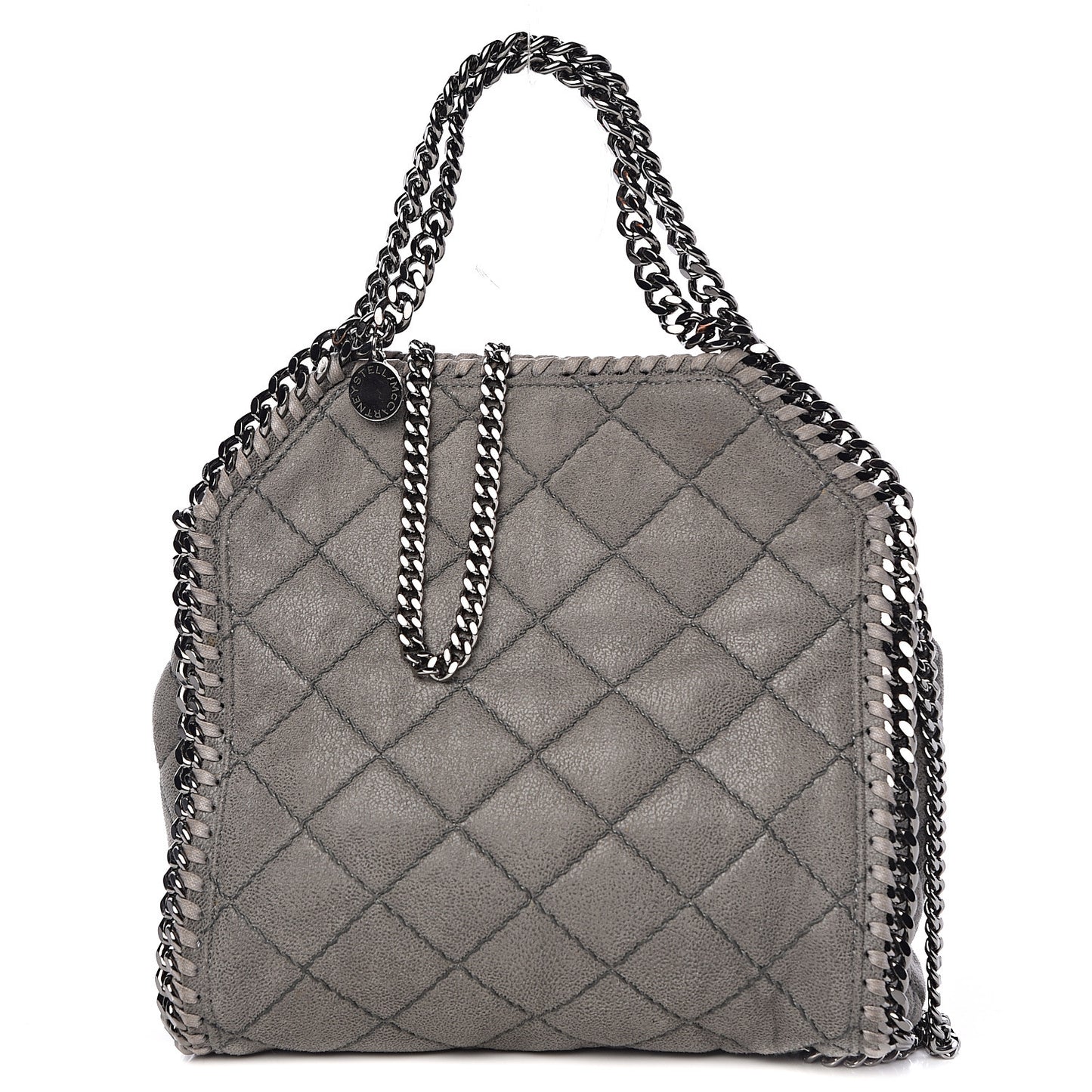 Shaggy Deer Quilted Mini Falabella Tote Grey