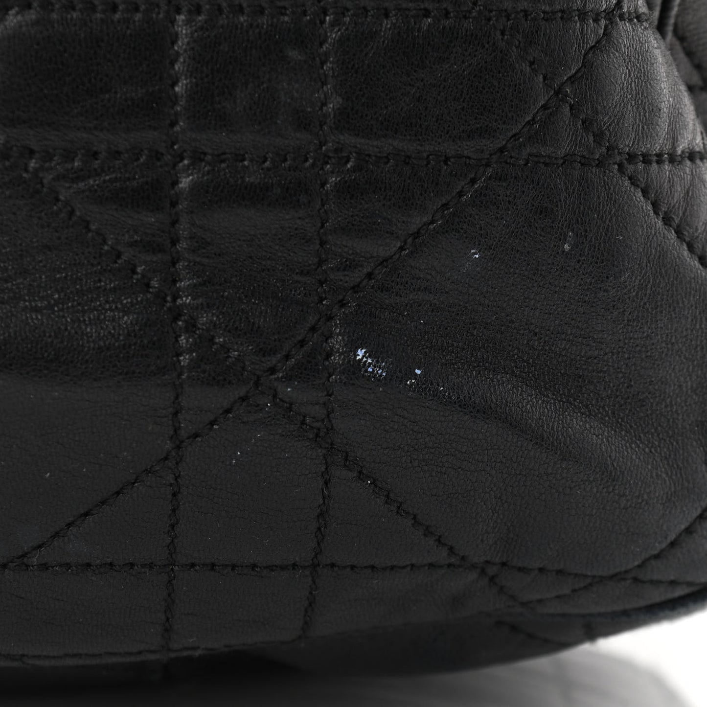 Lambskin Cannage Drawstring Bag Black
