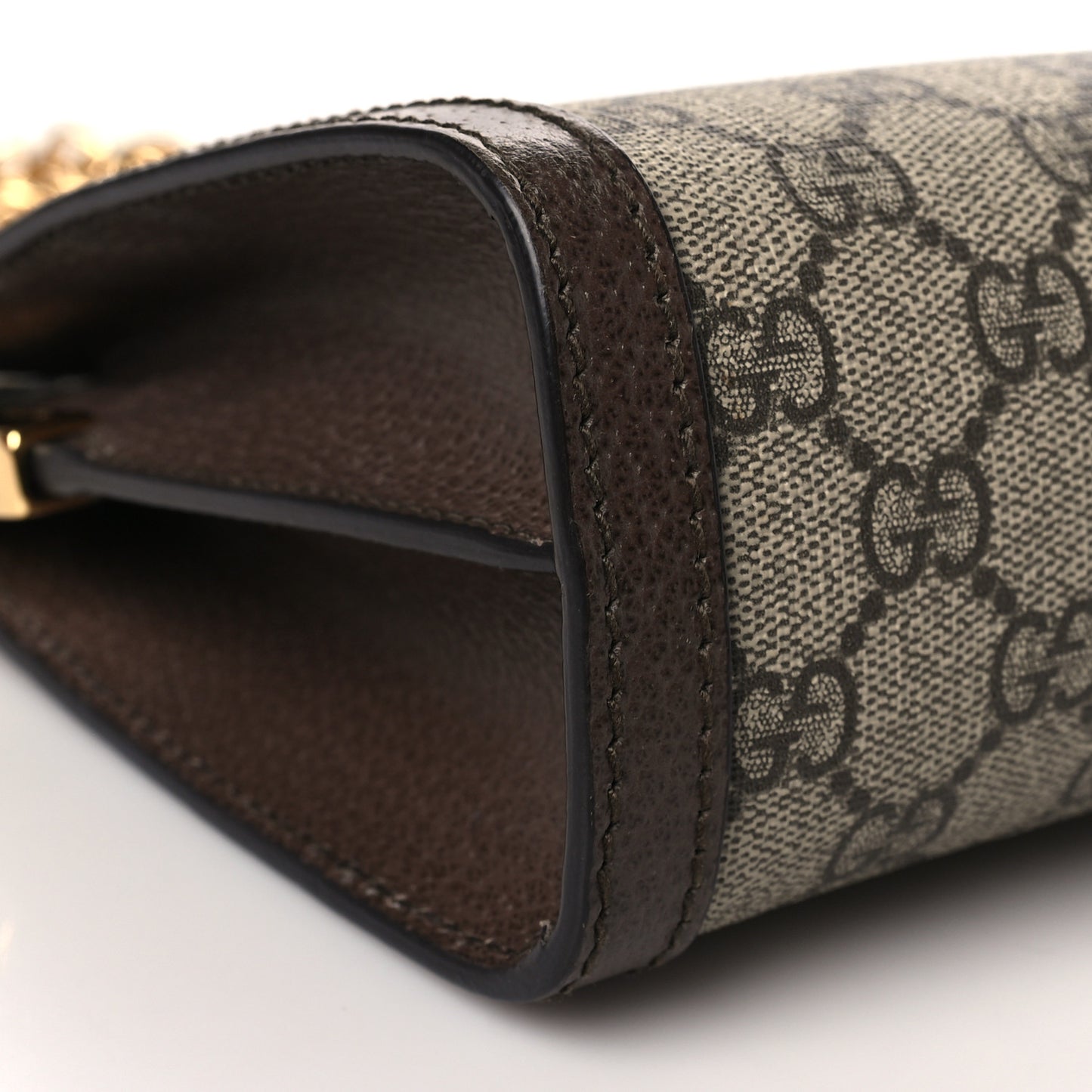 GG Supreme Monogram Web Small Ophidia Chain Shoulder Bag Brown