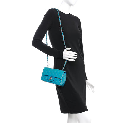 Chanel Patent Quilted Mini Rectangular Flap Turquoise 2 of 10