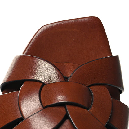 Saint Laurent Calfskin Tribute 85 Slide Sandals 36 Amber 9 of 10