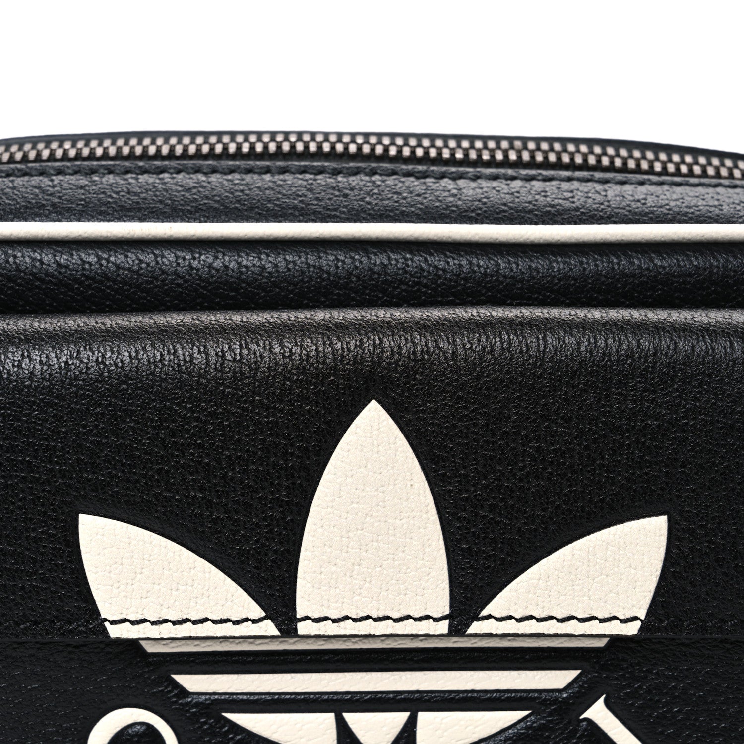 Gucci X ADIDAS Textured Dollar Calfskin Belt Bag Black 8 of 10