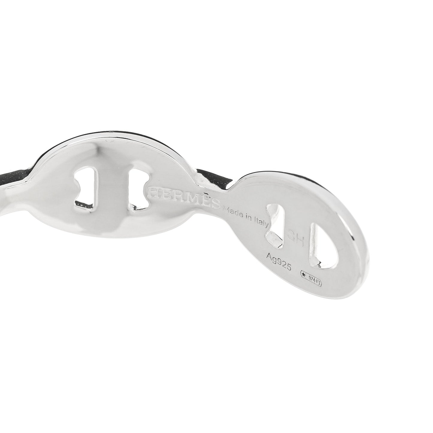 Sterling Silver MM Chaine d'Ancre Enchainee Cuff Bracelet SH
