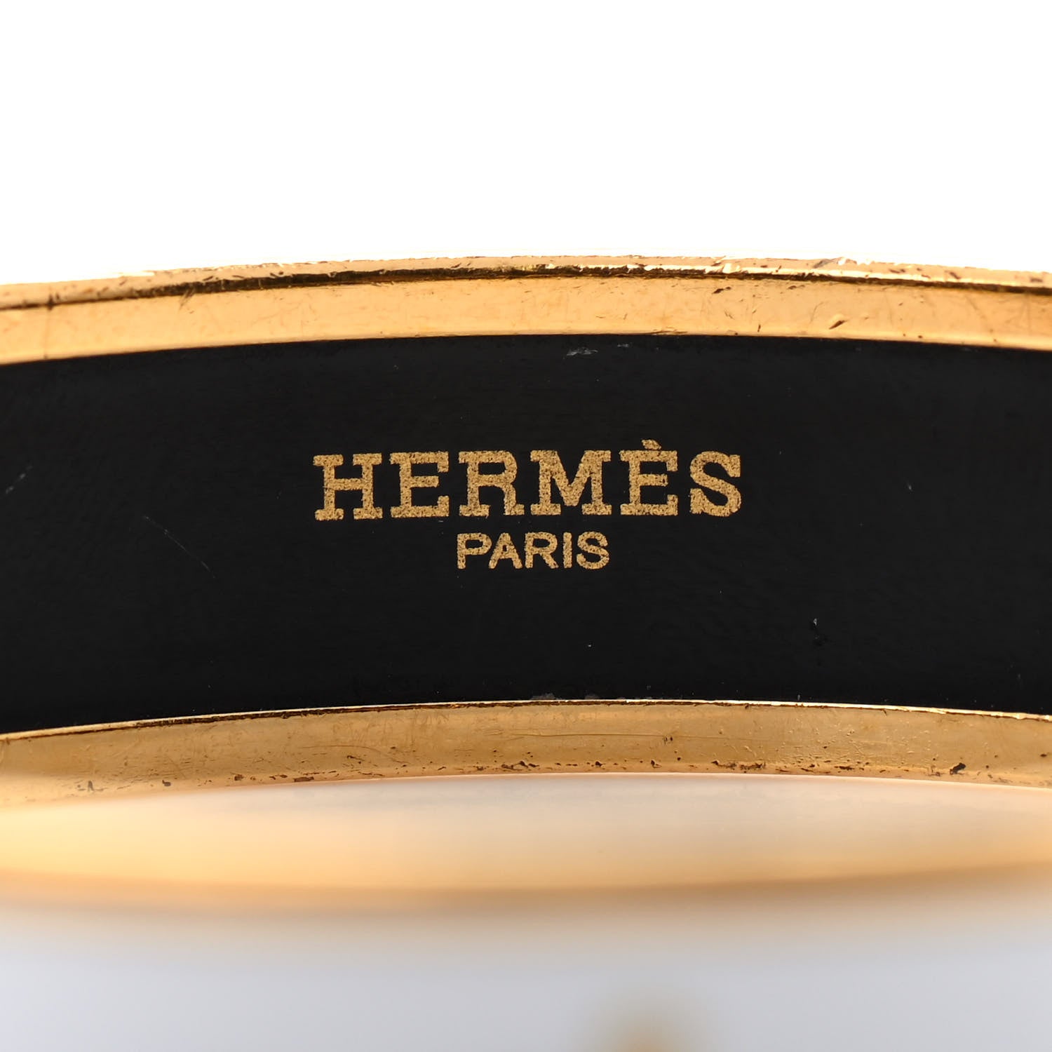 Hermes Enamel Printed Caleche Medium Bracelet 70 White 4 of 5