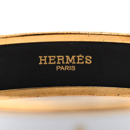 Hermes Enamel Printed Caleche Medium Bracelet 70 White 4 of 5