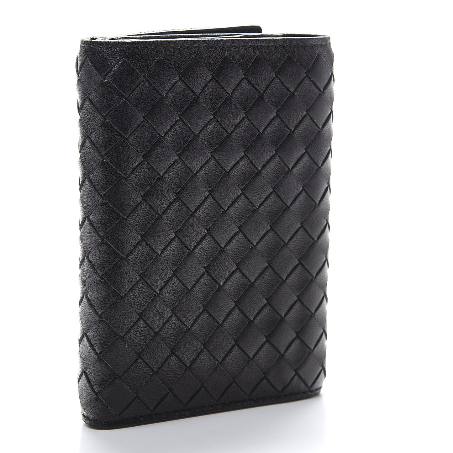 Nappa Intrecciato Tri-Fold Wallet Black