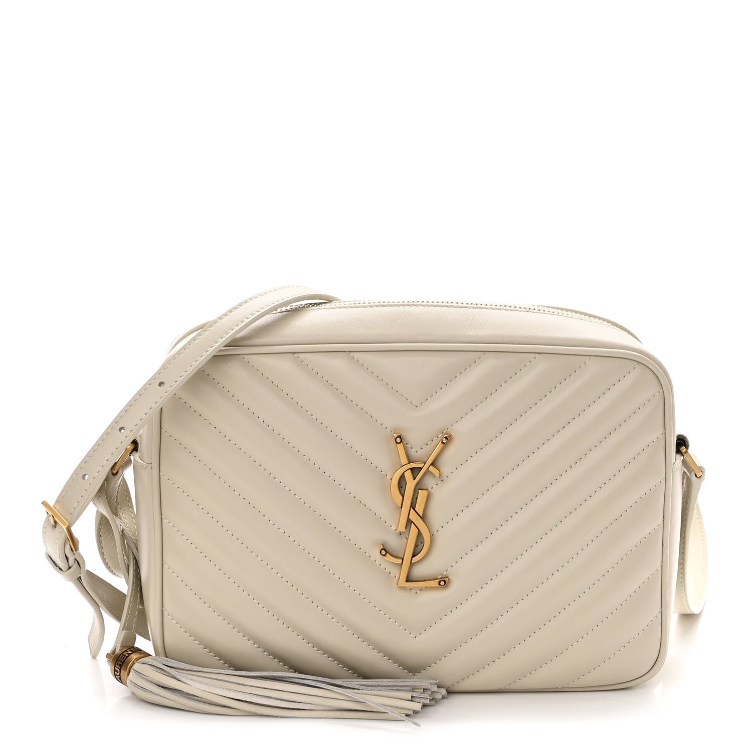 Saint Laurent Calfskin Matelasse Monogram Lou Camera Bag Crema Soft 1 of 10