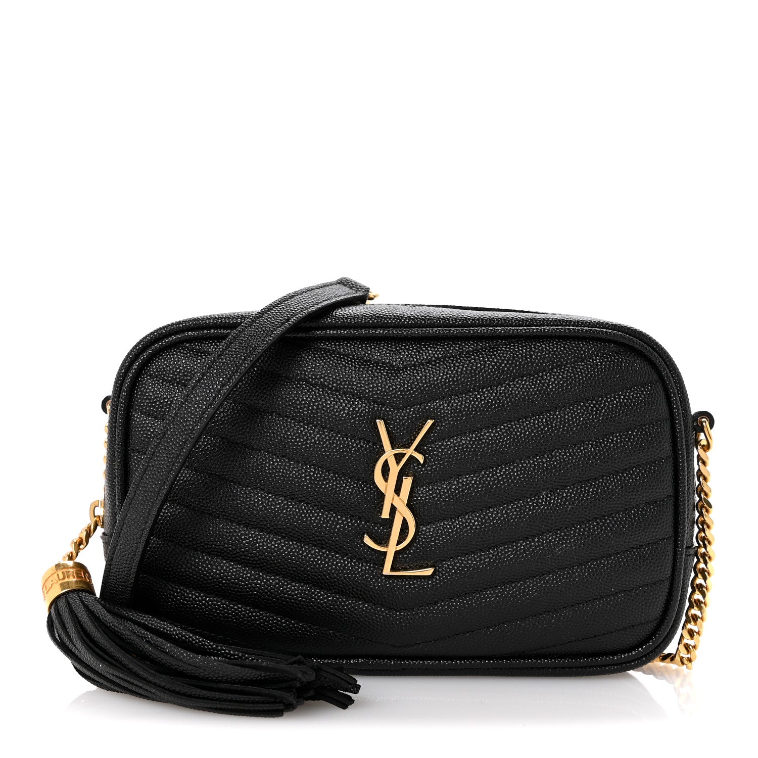 Saint Laurent Grain De Poudre Matelasse Monogram Mini Lou Camera Bag Black 1 of 13