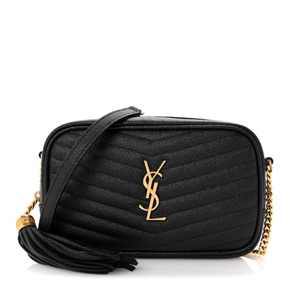Saint Laurent Grain De Poudre Matelasse Monogram Mini Lou Camera Bag Black 1 of 13