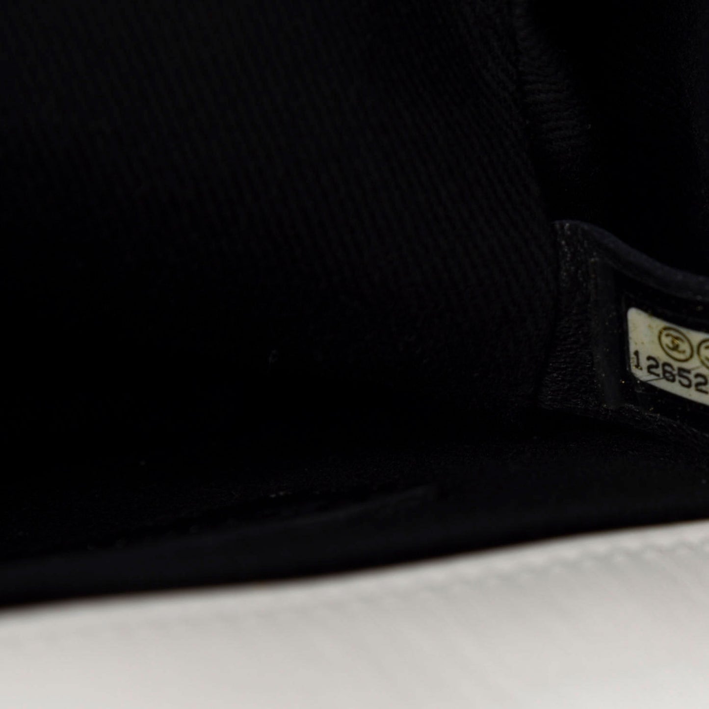 Calfskin Stitched Curve Mini Flap White Black