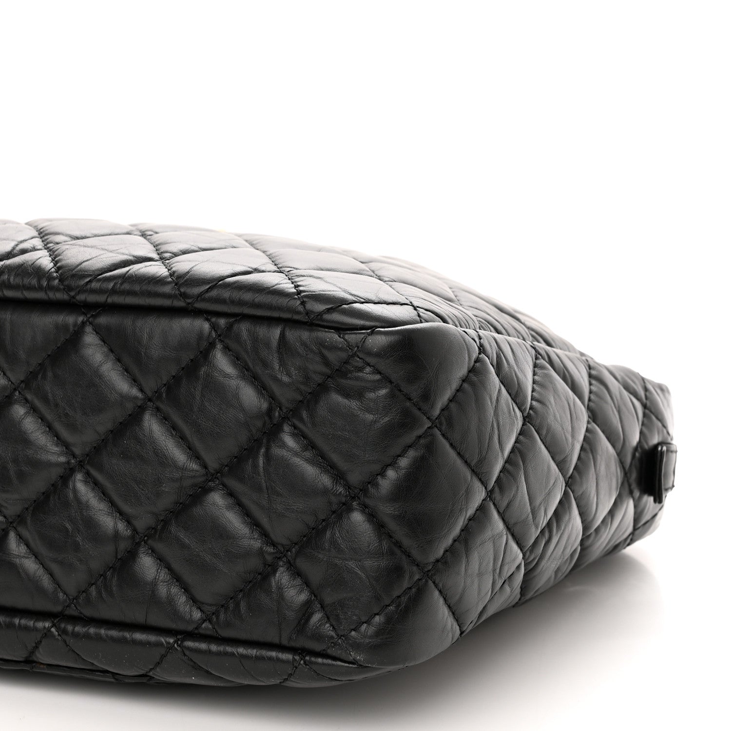 Chanel Aged Calfskin Quilted Large Reissue Camera Case Black 10 of 10