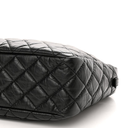 Chanel Aged Calfskin Quilted Large Reissue Camera Case Black 10 of 10
