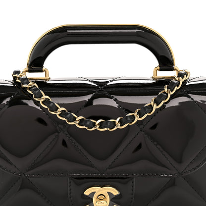Chanel Metallic Mirror Calfskin Mini Top Handle Clutch With Chain Black 8 of 10