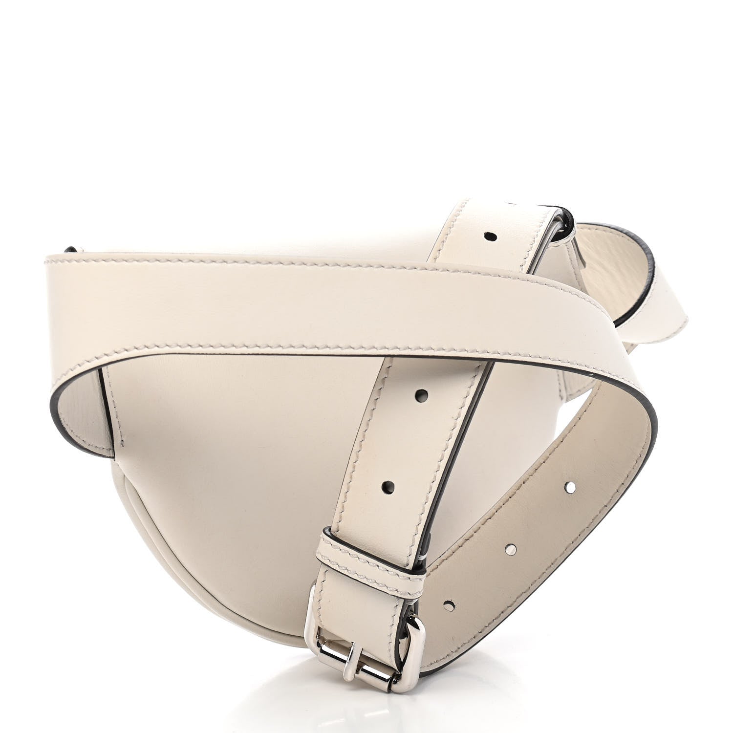 Fendi Vitello Grace Light Logo Embossed Small Belt Bag White Ice 3 of 9