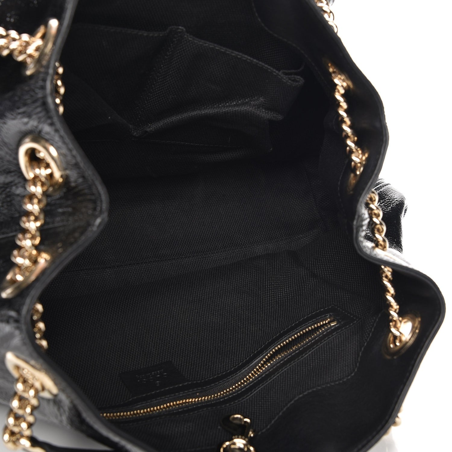 Gucci Patent Medium Soho Chain Shoulder Bag Black 5 of 7