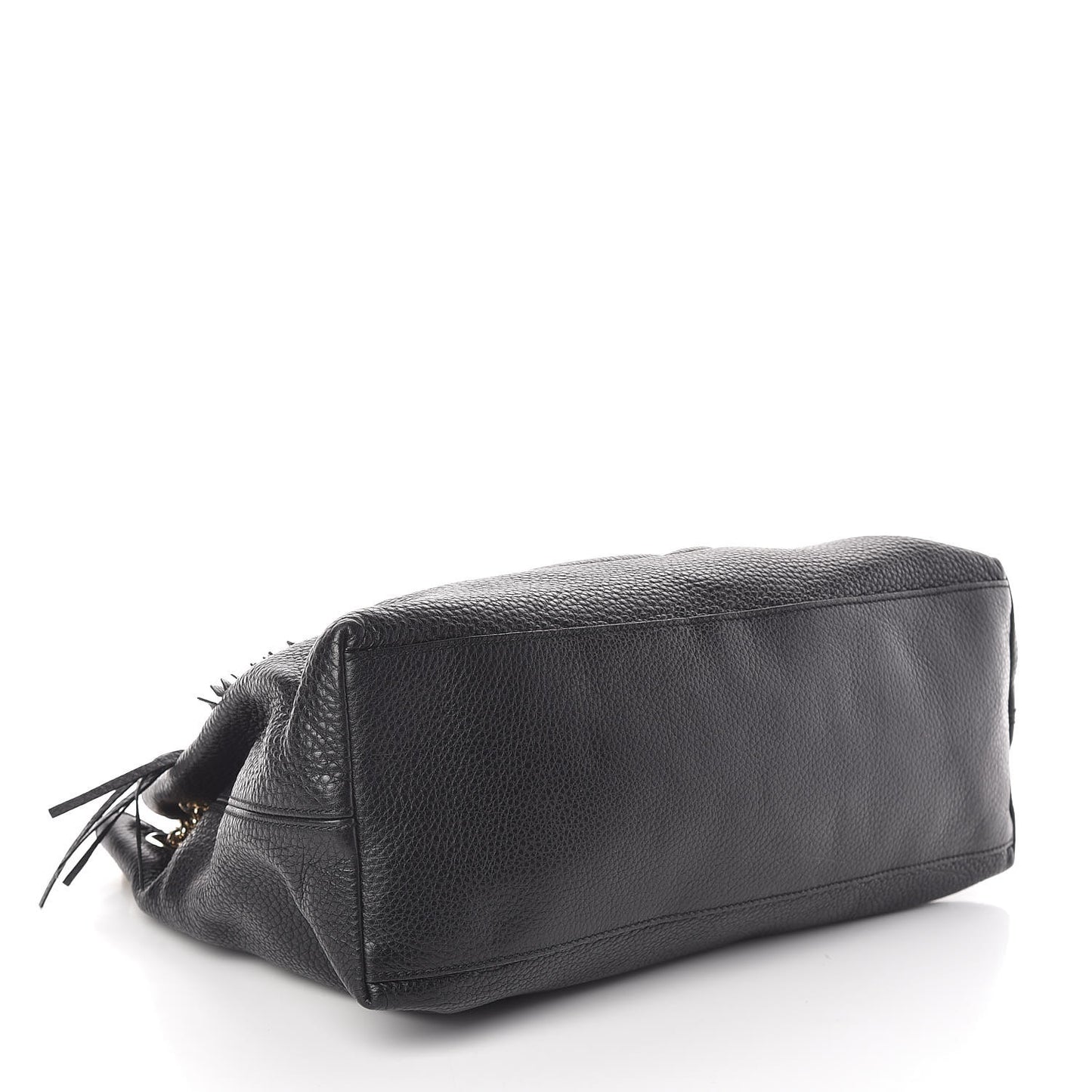 Pebbled Calfskin Medium Soho Chain Shoulder Bag Black