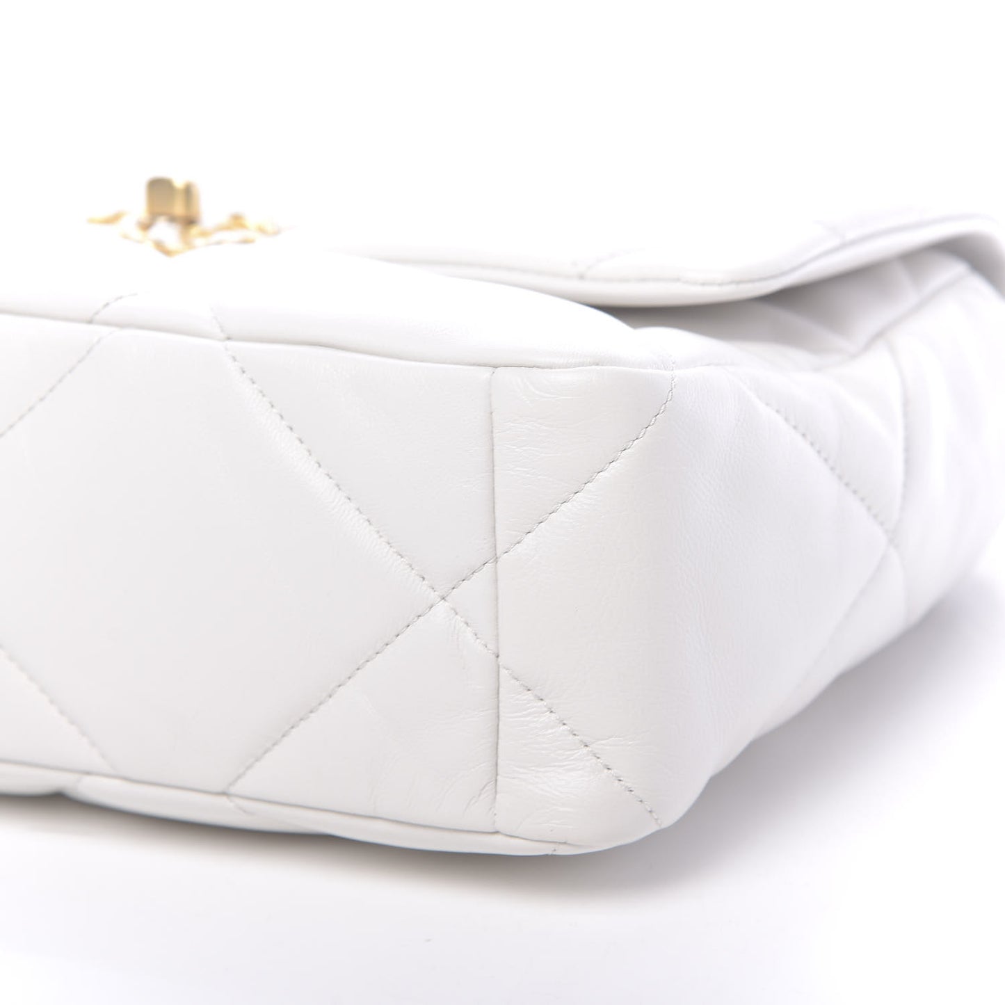 Goatskin Quilted Large 19 Flap White