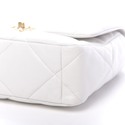 Chanel Goatskin Quilted Large 19 Flap White 10 of 10