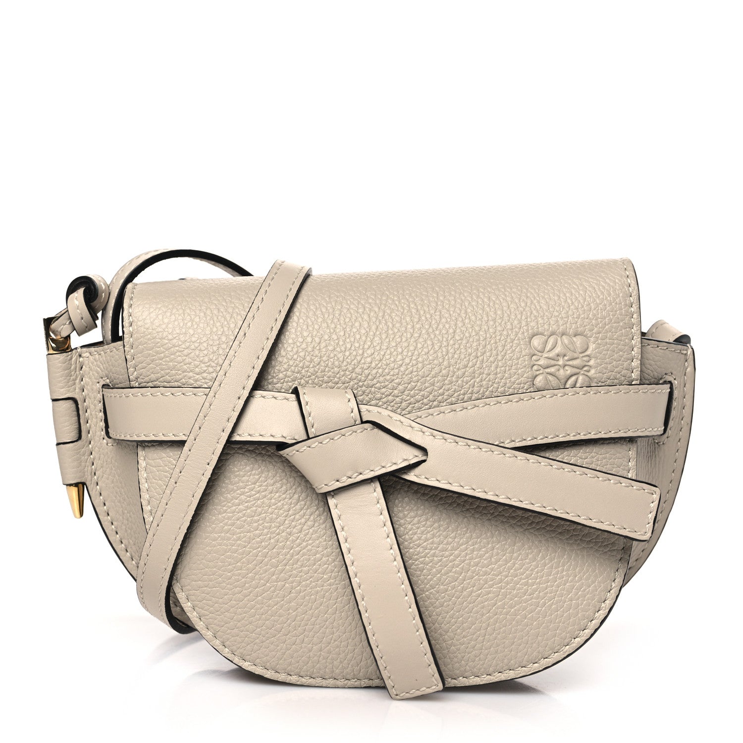 Loewe Pebble Grain Calfskin Mini Gate Dual Bag Light Oat 1 of 8