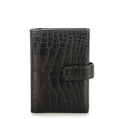Hermes Alligator Mini Compact Wallet Black 1 of 12