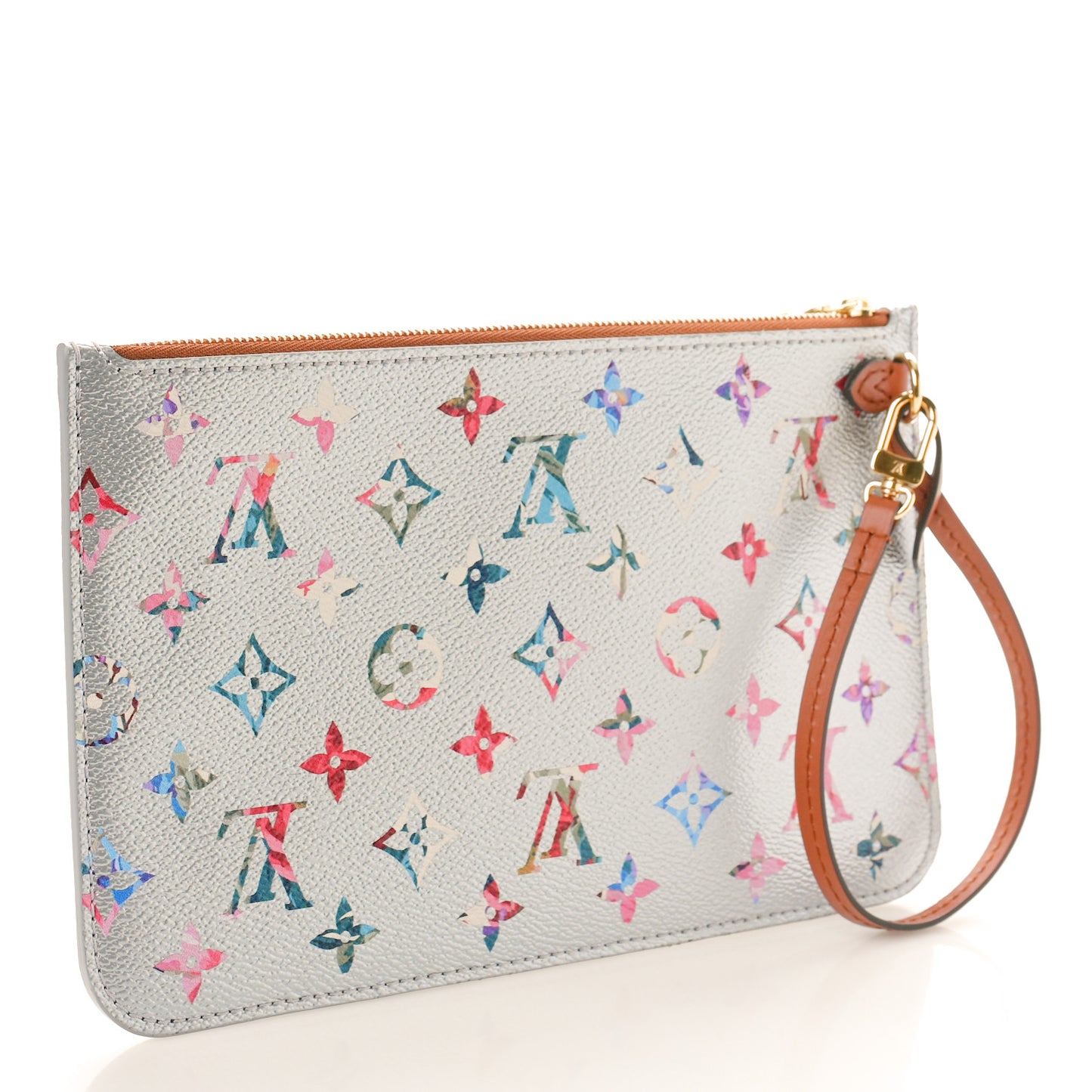 Metallic Monogram LV Garden Neverfull MM GM Pochette Silver