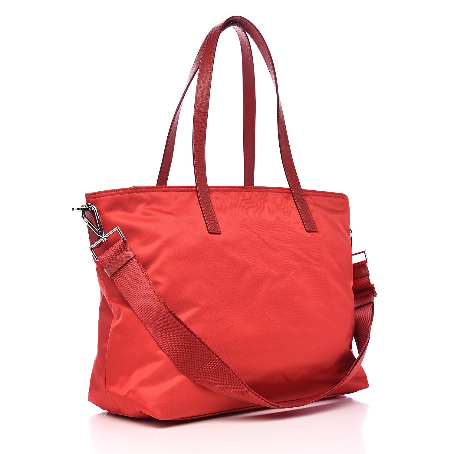 Prada Tessuto Nylon Saffiano Shoulder Bag Rosso 3 of 10