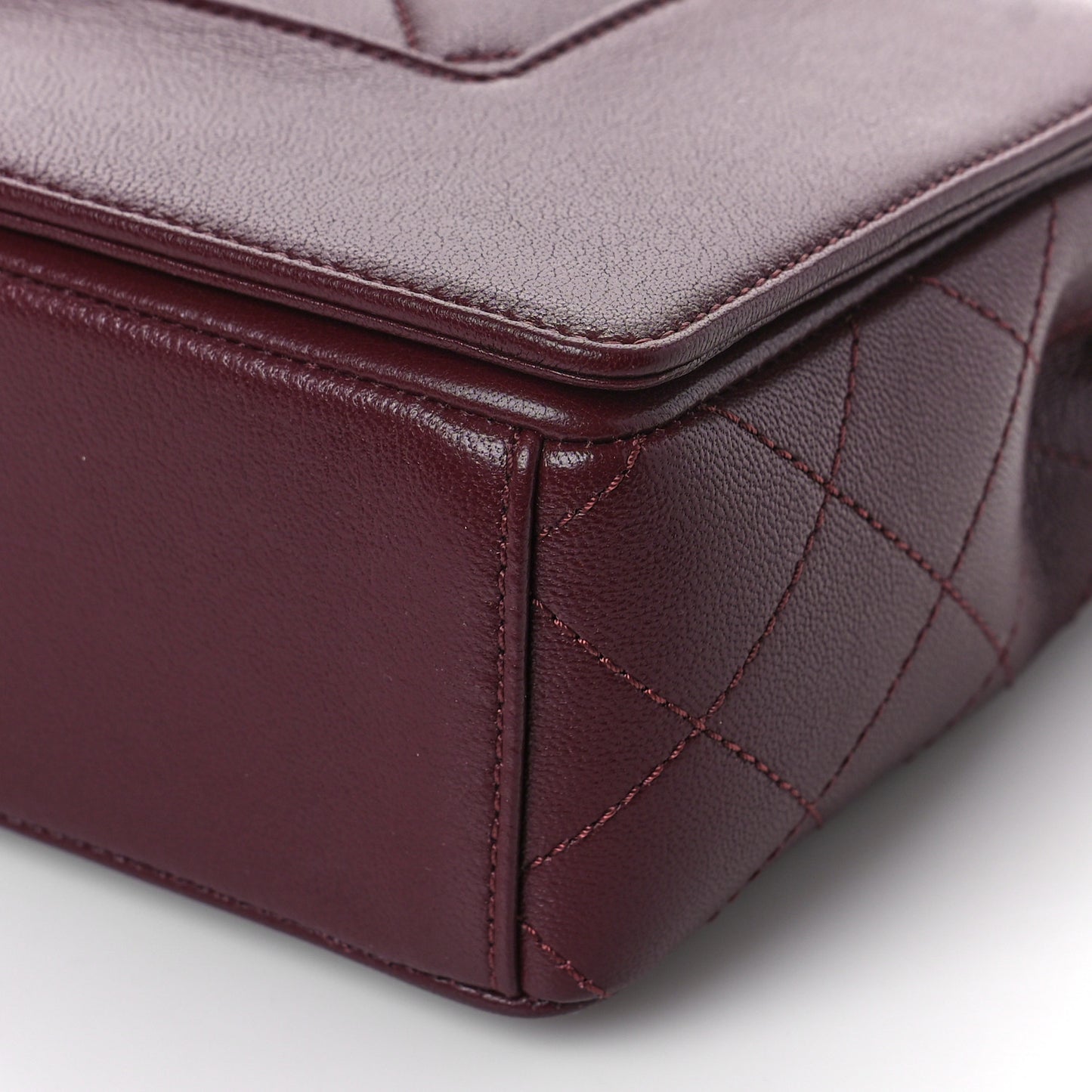 Sheepskin Quilted Vintage Mademoiselle Flap Dark Red