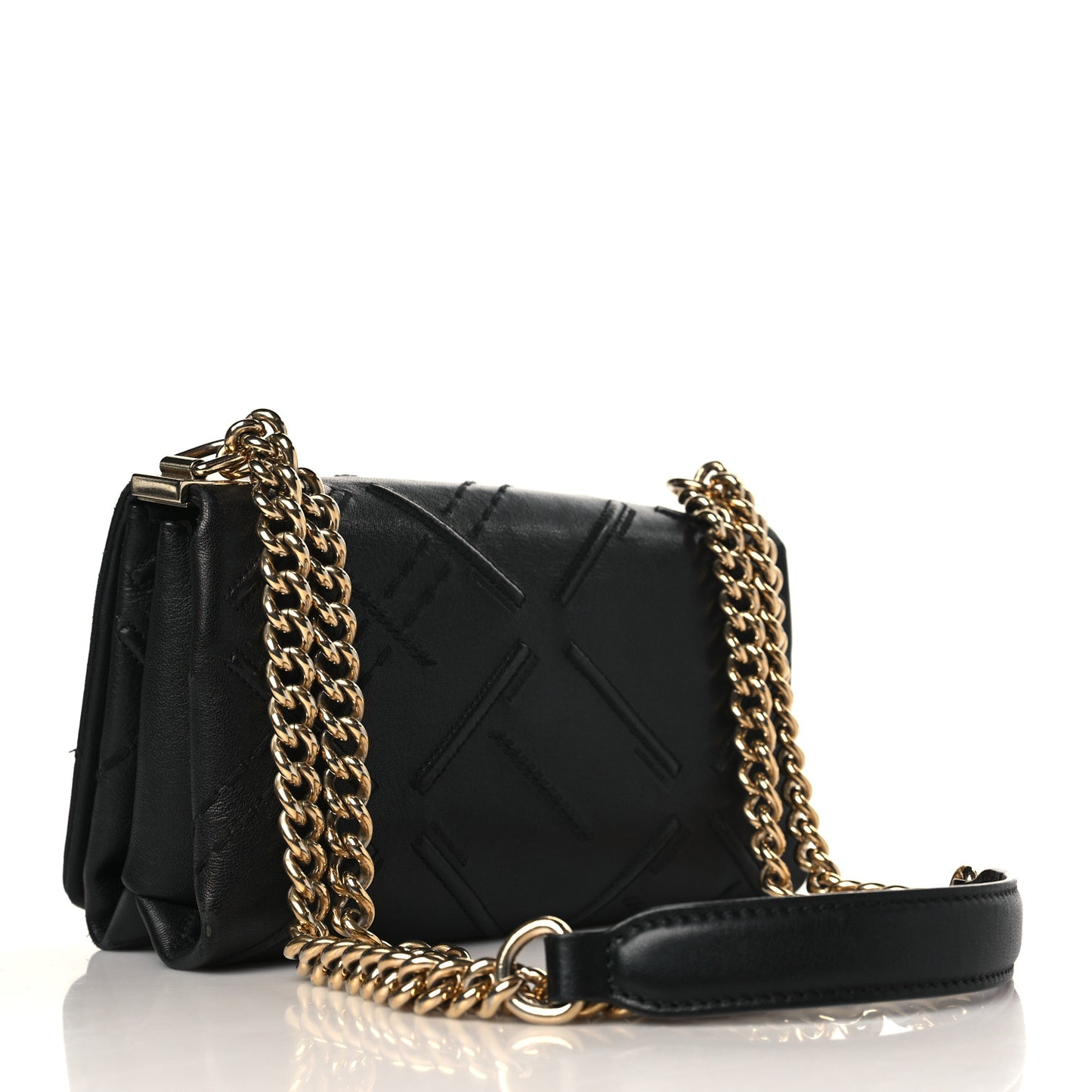 Nappa Palazzo Quilted Shoulder Bag Black