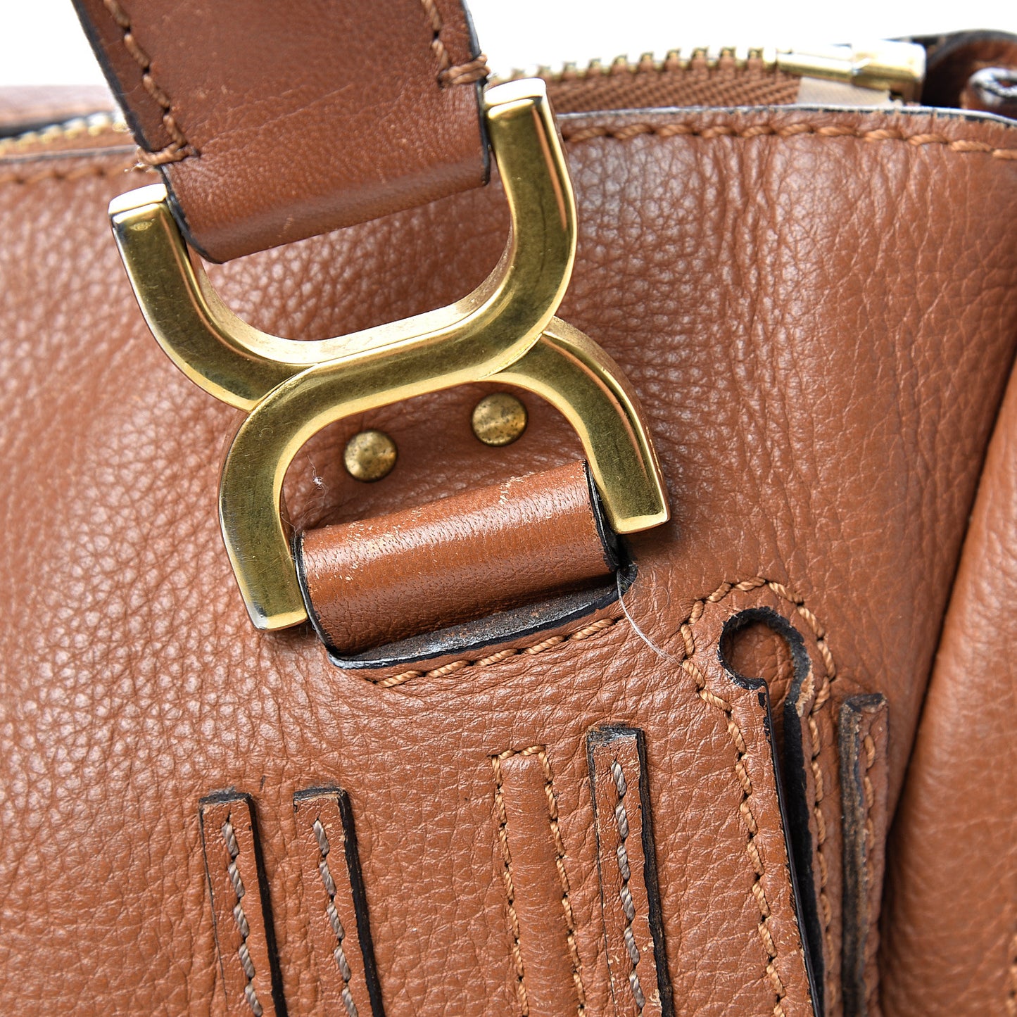 Calfskin Medium Marcie Satchel Tan