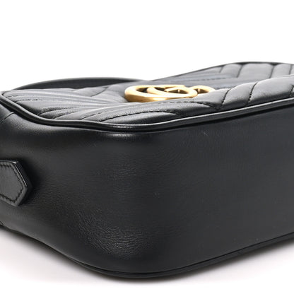 Gucci Calfskin Matelasse Small GG Marmont Chain Shoulder Bag Black 9 of 10